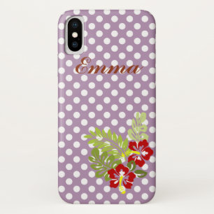 Monogram Super Cute and Girly Polka Dot Pattern iPhone X Hoesje