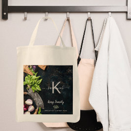 Monogram superieure voedselkookinstallaties tote bag