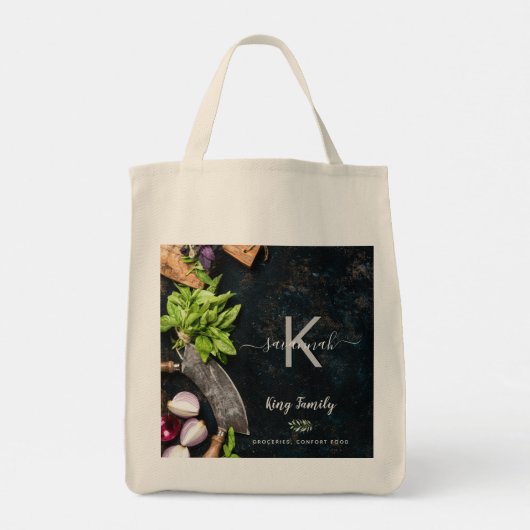 Monogram superieure voedselkookinstallaties tote bag (Achterkant)
