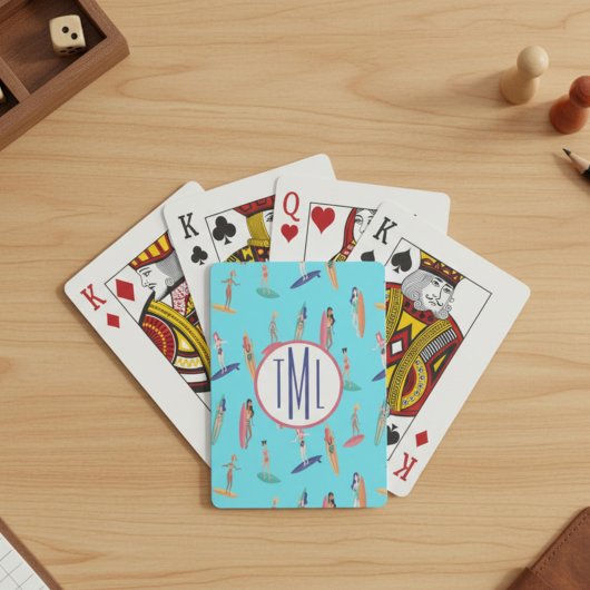 Monogram Surfmeisje Pokerkaarten