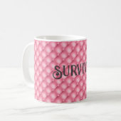 Monogram & Survivor, Roze Tufted Patroon 11oz Koffiemok (Voorkant links)