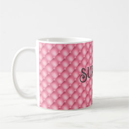 Monogram & Survivor, Roze Tufted Patroon 11oz Koffiemok