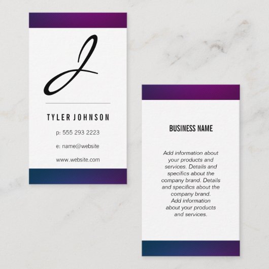 Monogram / Swank Trim Visitekaartje (Voorkant / Achterkant)