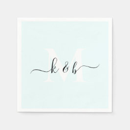 Monogram Swash Script Ice Blue Cocktail Servet