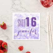 Monogram Sweet 16-Lavender Glitter & Sparkles Servet (Insitu)
