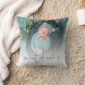 Monogram Sweet Dreams Baby Foto Turquoise Kussen (Deken)