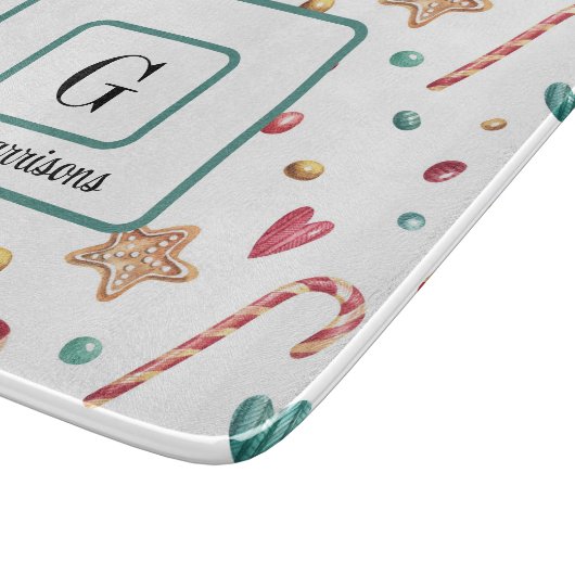 Monogram, Sweet Goodies kerstglas Snijplank (Hoek)