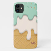 Monogram Sweet Tasty Drift Ice Cream Girly Case-Mate iPhone Case (Achterkant)