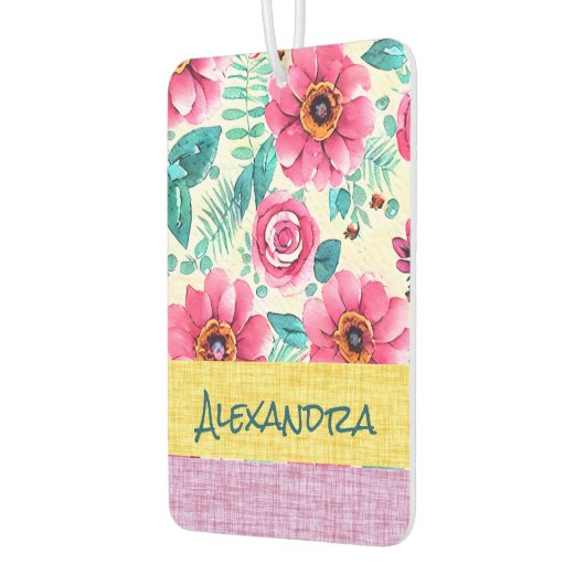 Monogram sweety pink floral with texture luchtverfrisser (Links)