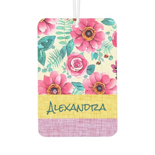 Monogram sweety pink floral with texture luchtverfrisser (Achterkant)