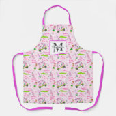 Monogram Swing Roze Golfer Borstkanker Bewustzijn Schort (Voorkant)