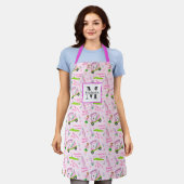 Monogram Swing Roze Golfer Borstkanker Bewustzijn Schort (Gedragen)