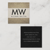 Monogram Swirl Patroon Vierkante Visitekaartje (Voorkant / Achterkant)