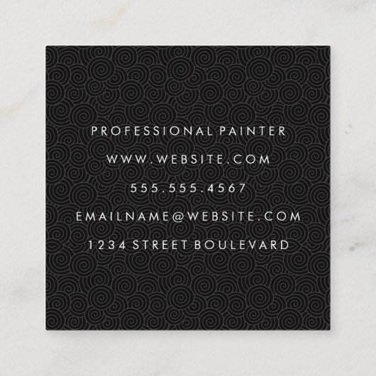 Monogram Swirl Patroon Vierkante Visitekaartje (Achterkant)