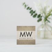 Monogram Swirl Patroon Vierkante Visitekaartje (Staand voorkant)