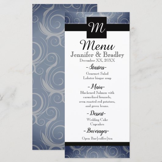Monogram Swirls Menu (Voorkant / Achterkant)
