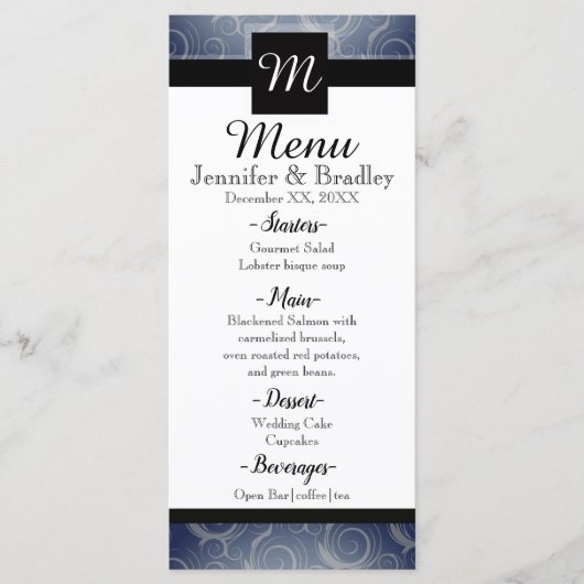 Monogram Swirls Menu (Voorkant)
