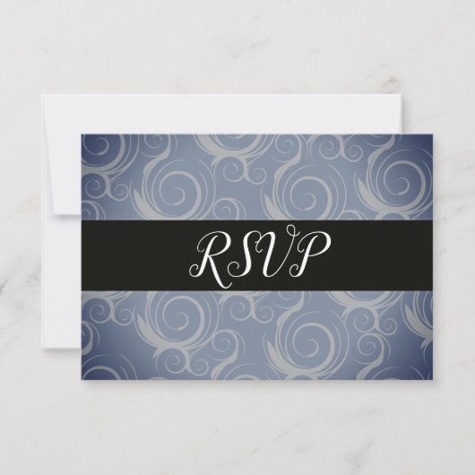 Monogram Swirls RSVP Kaartje (Voorkant)