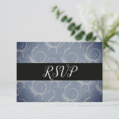 Monogram Swirls RSVP Kaartje (Staand voorkant)