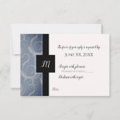 Monogram Swirls RSVP Kaartje (Achterkant)