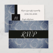 Monogram Swirls RSVP Kaartje (Voorkant / Achterkant)