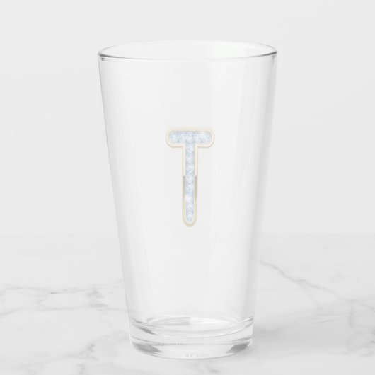 Monogram T - 16 oz glas (Achterkant)