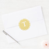 Monogram T Antiek gouden  bruiloft Ronde Sticker (Envelop)
