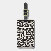 Monogram T Art Nouveau Letter Bagagelabel (Voorkant verticaal)