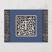 Monogram T Art Nouveau Letter Briefkaart (Voorkant)