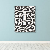  Monogram T Art Nouveau Letter Canvas Afdruk (Insitu (Houten vloer))