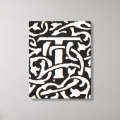 Monogram T Art Nouveau Letter Canvas Afdruk (Voorkant)