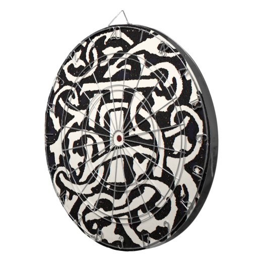 Monogram T Art Nouveau Letter Dartbord (Voorkant Rechts)