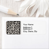 Monogram T Art Nouveau Letter Etiket (Insitu)