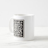 Monogram T Art Nouveau Letter Koffiemok (Voorkant links)