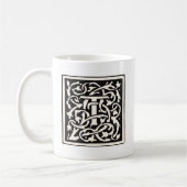 Monogram T Art Nouveau Letter Koffiemok (Links)