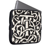 Monogram T Art Nouveau Letter Laptop Sleeve (Voorkant Rechts)