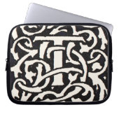  Monogram T Art Nouveau Letter Laptop Sleeve (Voorkant)