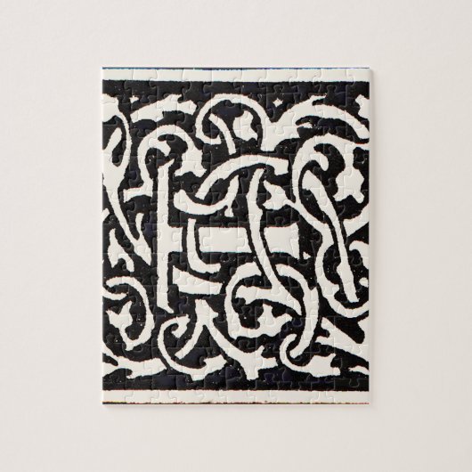  Monogram T Art Nouveau Letter Legpuzzel (Verticaal)