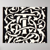  Monogram T Art Nouveau Letter Poster (Voorkant)