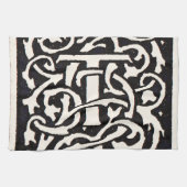 Monogram T Art Nouveau Letter Theedoek (Horizontaal)