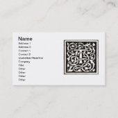  Monogram T Art Nouveau Letter Visitekaartje (Voorkant)