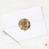 Monogram T Bronze Wedding Invitation Holiday Ronde Sticker (Envelop)
