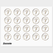 Monogram T Faux Bronze Ronde Sticker (Vel)