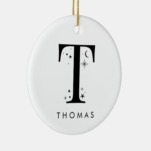 Monogram T hemelnaam Keramisch Ornament (Rechts)