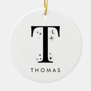 Monogram T hemelnaam Keramisch Ornament