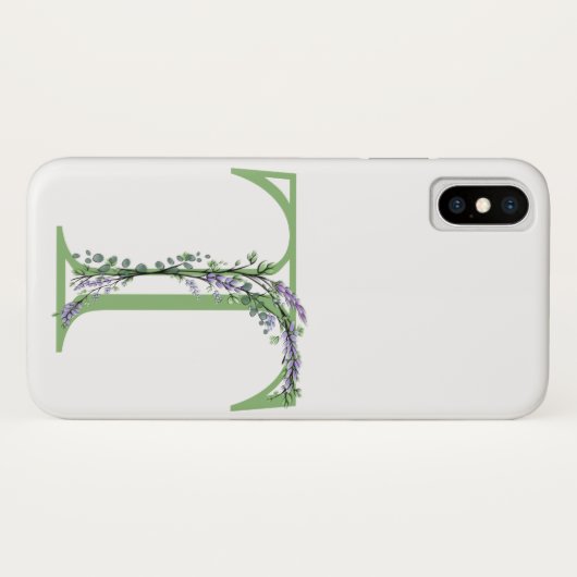 Monogram T Lavender Eucalyptus Case-Mate iPhone Case (Achterkant (horizontaal))