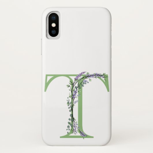Monogram T Lavender Eucalyptus Case-Mate iPhone Case (Achterkant)