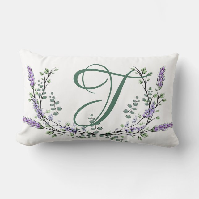 Monogram T Lavender Eucalyptus Kussen (Voorkant)
