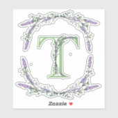 Monogram T Lavender Eucalyptus Sticker (Vel)