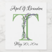 Monogram T Lavender Eucalyptus Wijn Etiket (Enkel label)